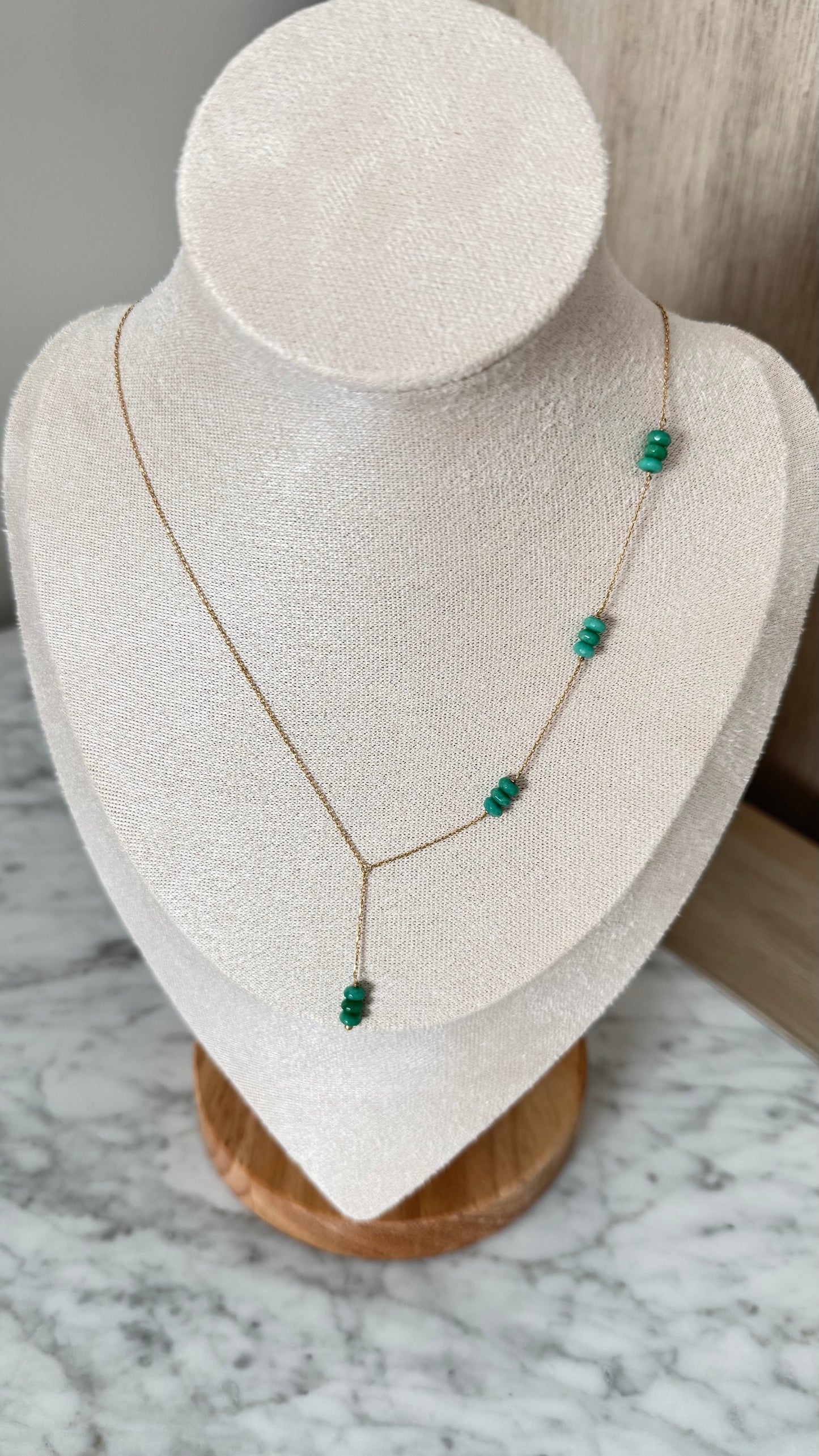 Emerald Whisper Y-Necklace