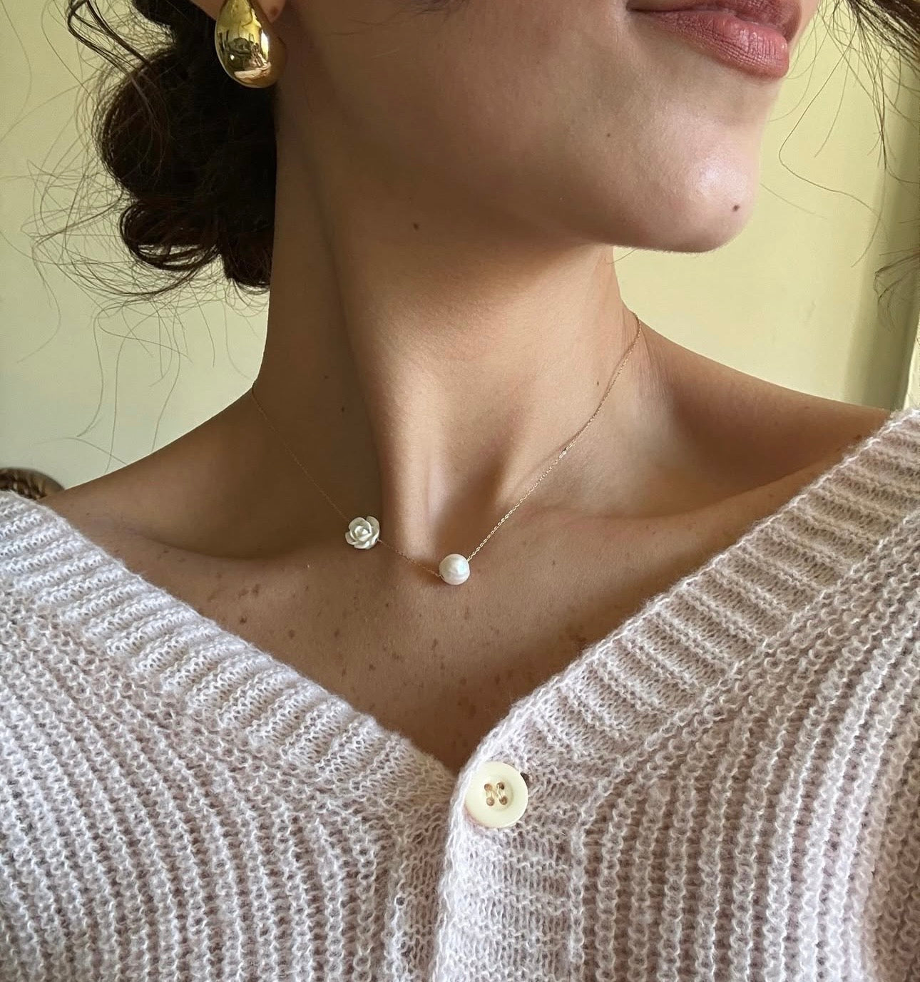 Rose & Pearl Necklace