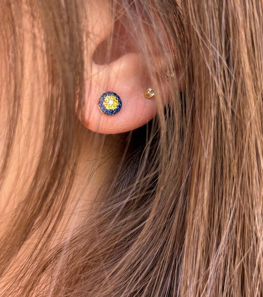 Blue & Gold Studs
